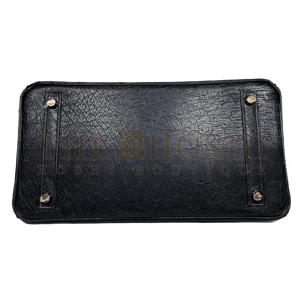 H**me5 MASTER BIRKIN 30 BLACK OSTRICH ROSE GOLD HARDWARE 346920 (30*24*16cm) Master Quality